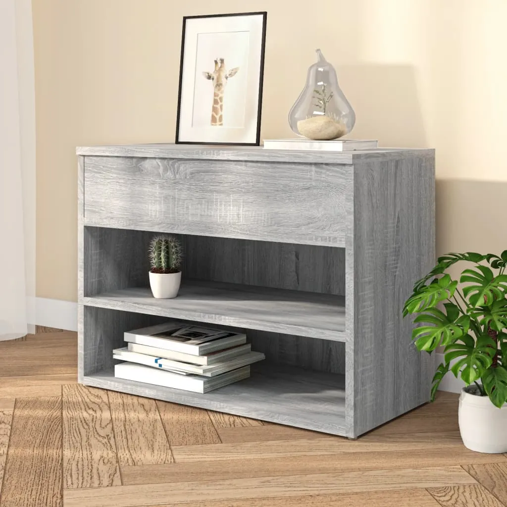 Shoe Bench Grey Sonoma 60x30x45 cm Engineered Wood