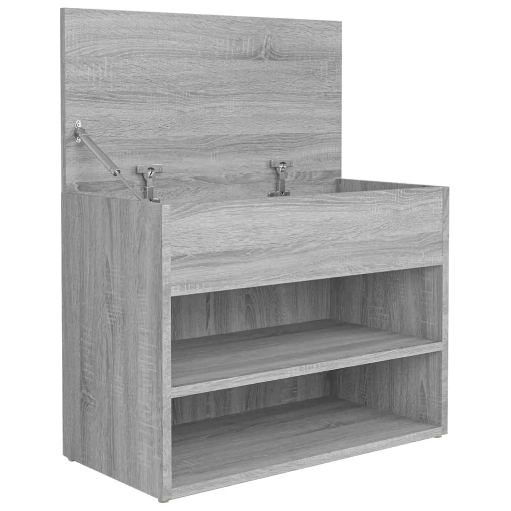 Shoe Bench Grey Sonoma 60x30x45 cm Engineered Wood