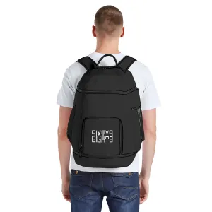 Sixty Eight 93 Logo White Black Multifunctional Oxford Backpack