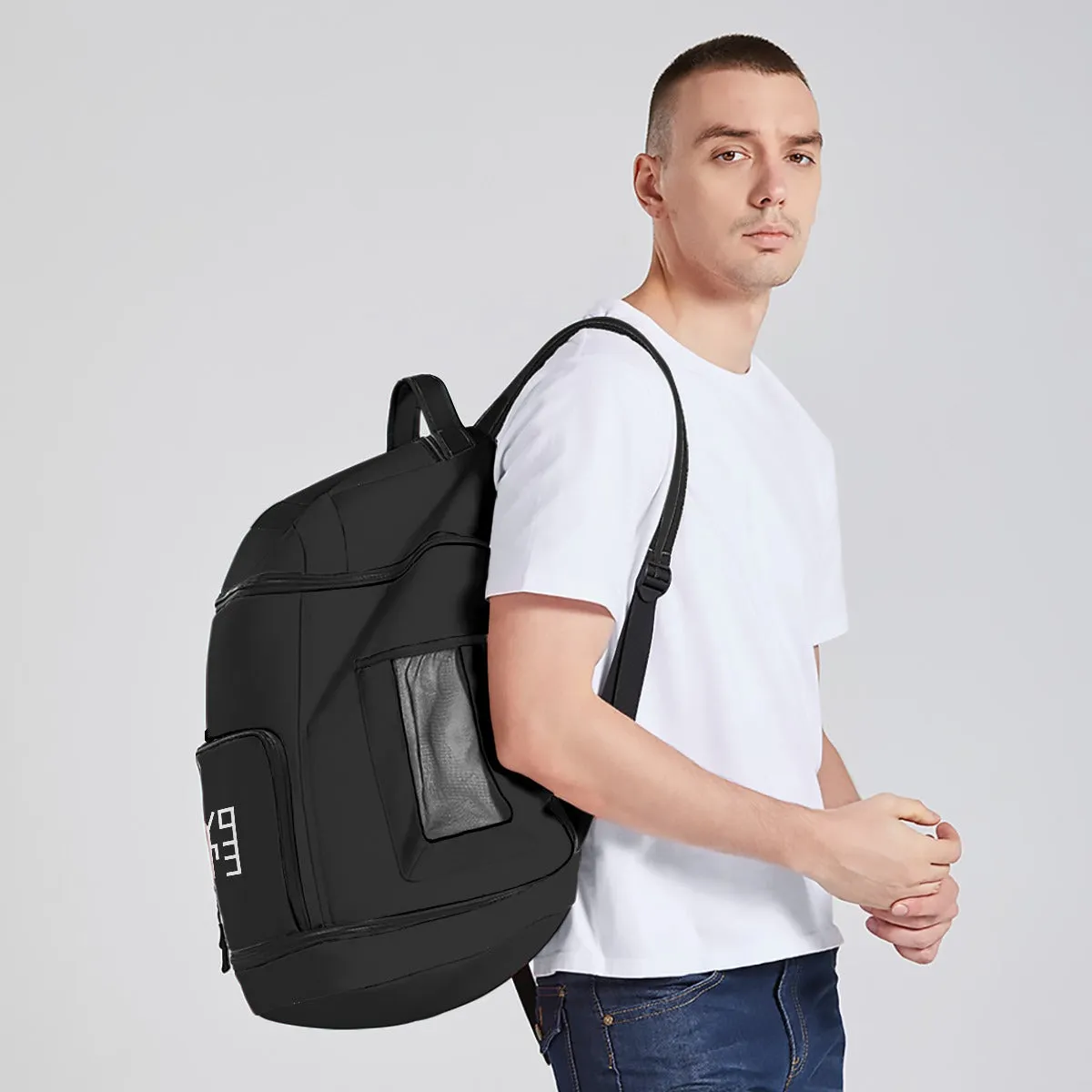 Sixty Eight 93 Logo White Black Multifunctional Oxford Backpack