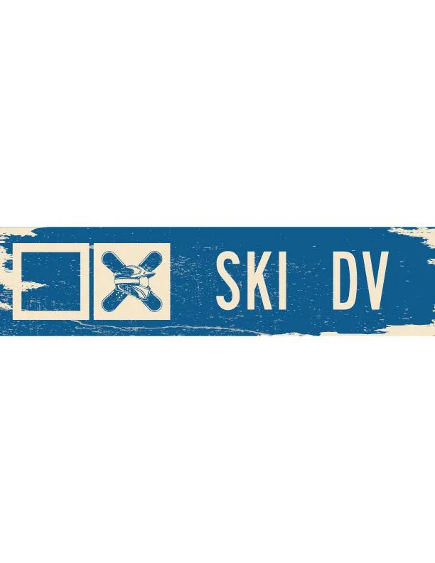 Ski DV Ski Trail Distressed Metal Sign