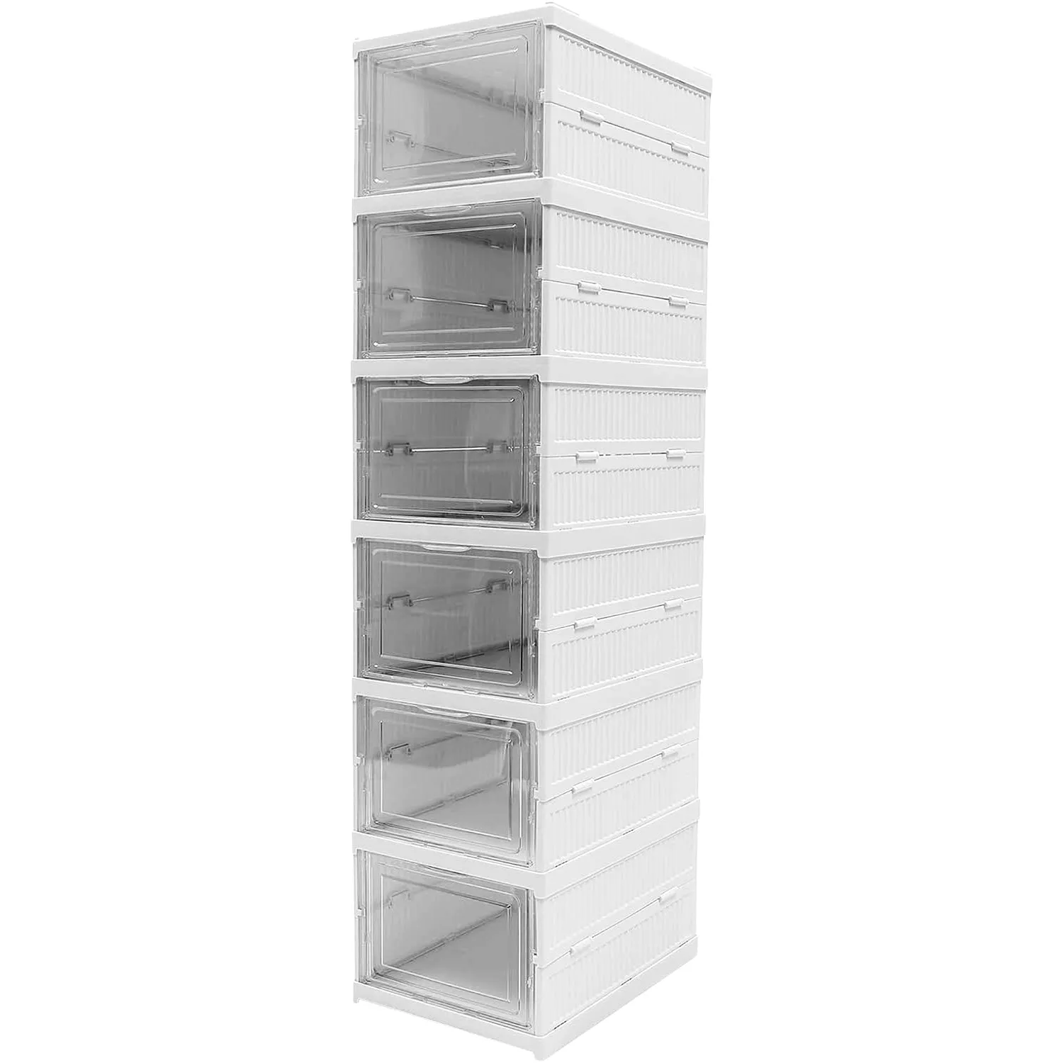 Stackable Multifunctional Storage, for Clothes Foldable Drawer Shelf Basket Utility Cart Rack Storage Organizer Cart for Kitchen, Pantry Closet, Bedroom, Bathroom, Laundry (6 Layer / 1 Pc)