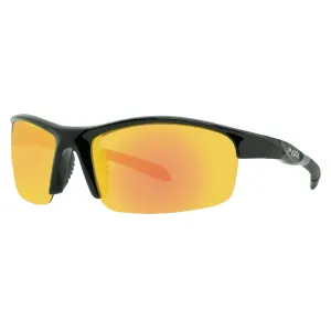 Switchback Mirrored Smoke Polarized Sunglasses - Black