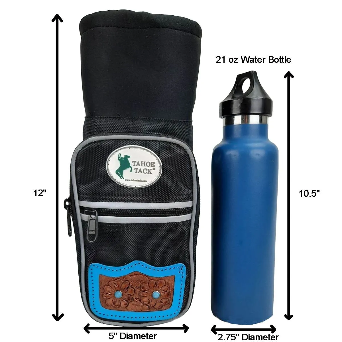 Tahoe Tack Padded Triple Layer 1200D Nylon Western Water Bottle Bag for Trail Riding with 1 Year Warranty