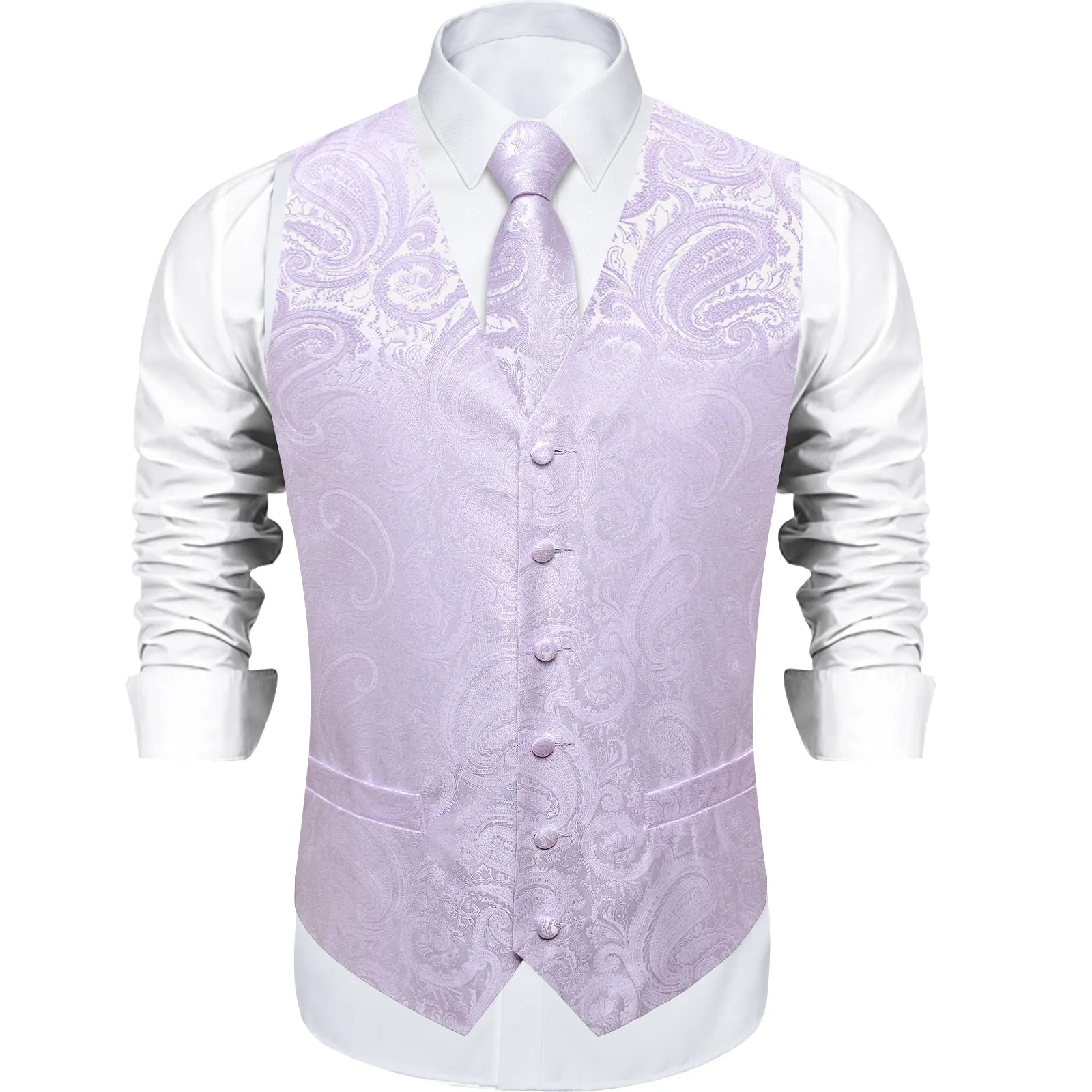 Thistle Purple Paisley Men's Vest Tie Set