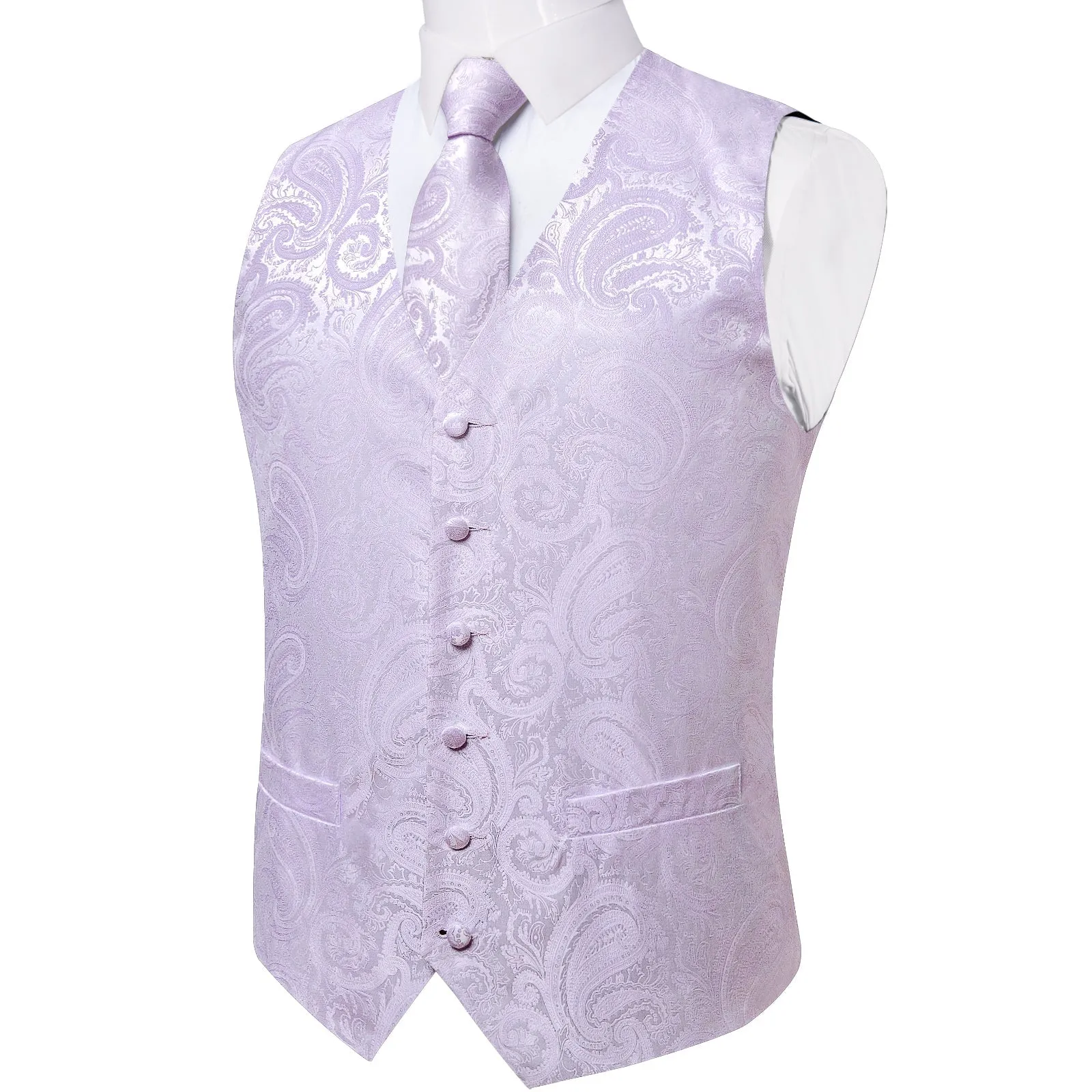 Thistle Purple Paisley Men's Vest Tie Set