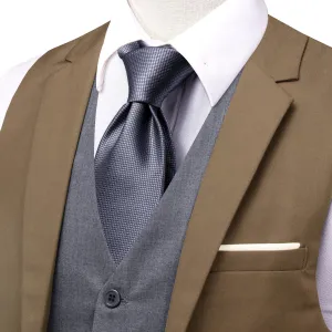 Ties2you Layered Waistcoat Tortilla Brown Grey Formal Vest Splicing Collar Vest