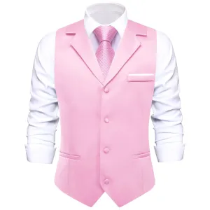 Ties2you Men's Work Vest Blush Pink Silk Suit Button Vest Business