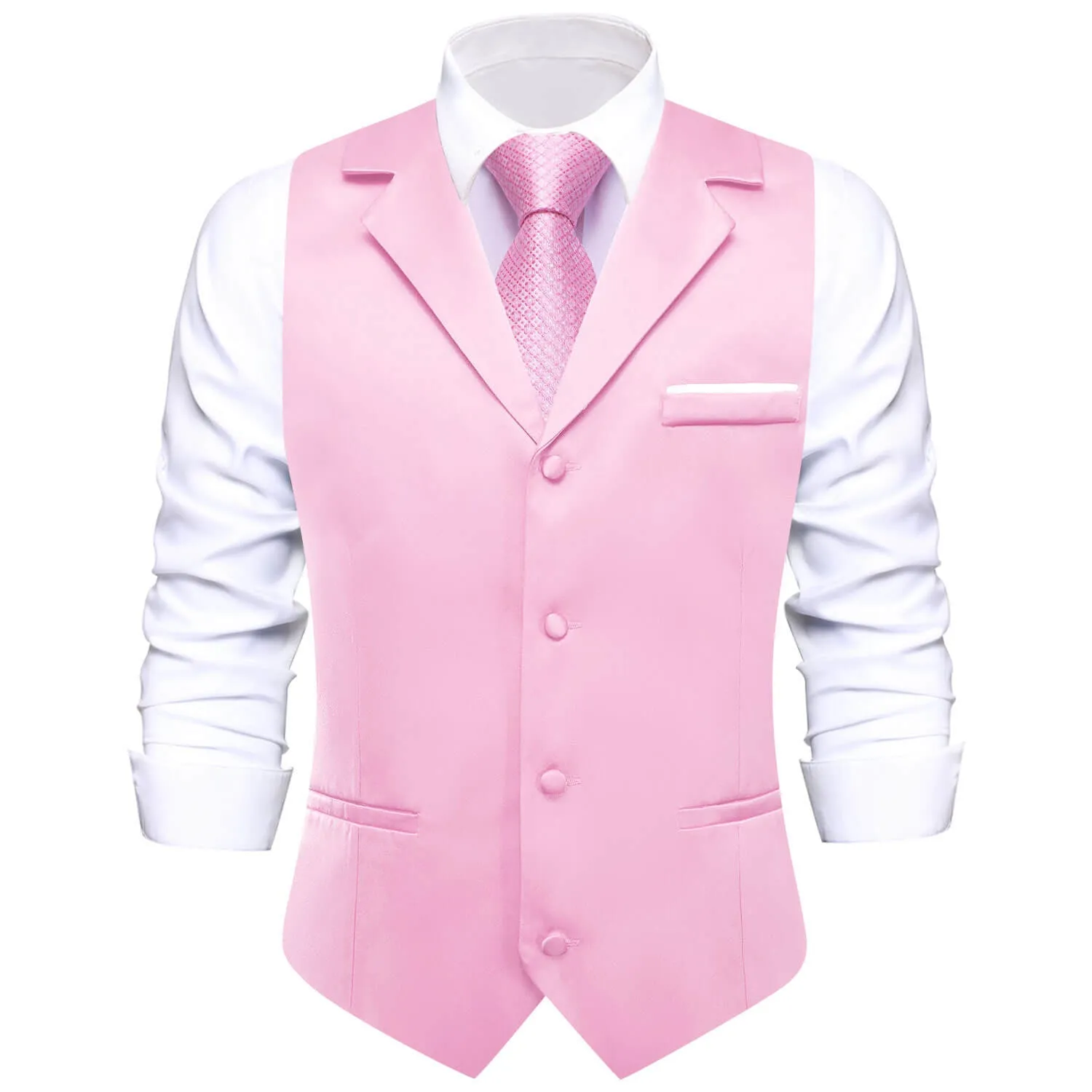 Ties2you Men's Work Vest Blush Pink Silk Suit Button Vest Business