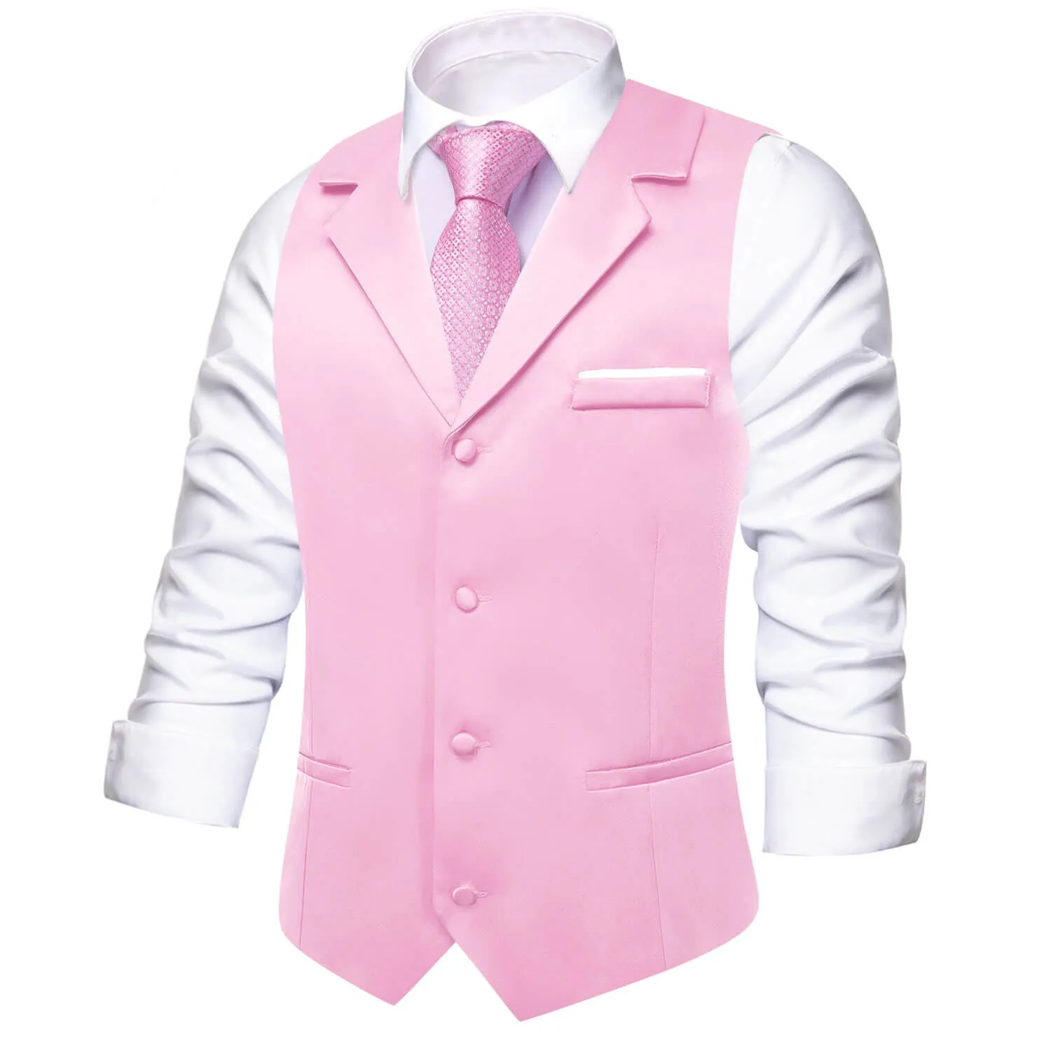 Ties2you Men's Work Vest Blush Pink Silk Suit Button Vest Business