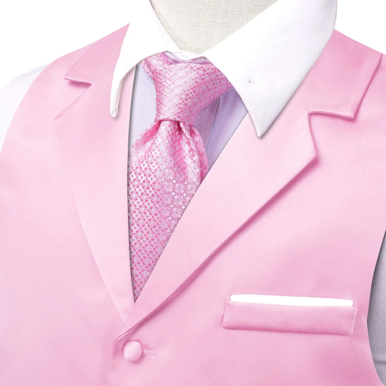 Ties2you Men's Work Vest Blush Pink Silk Suit Button Vest Business