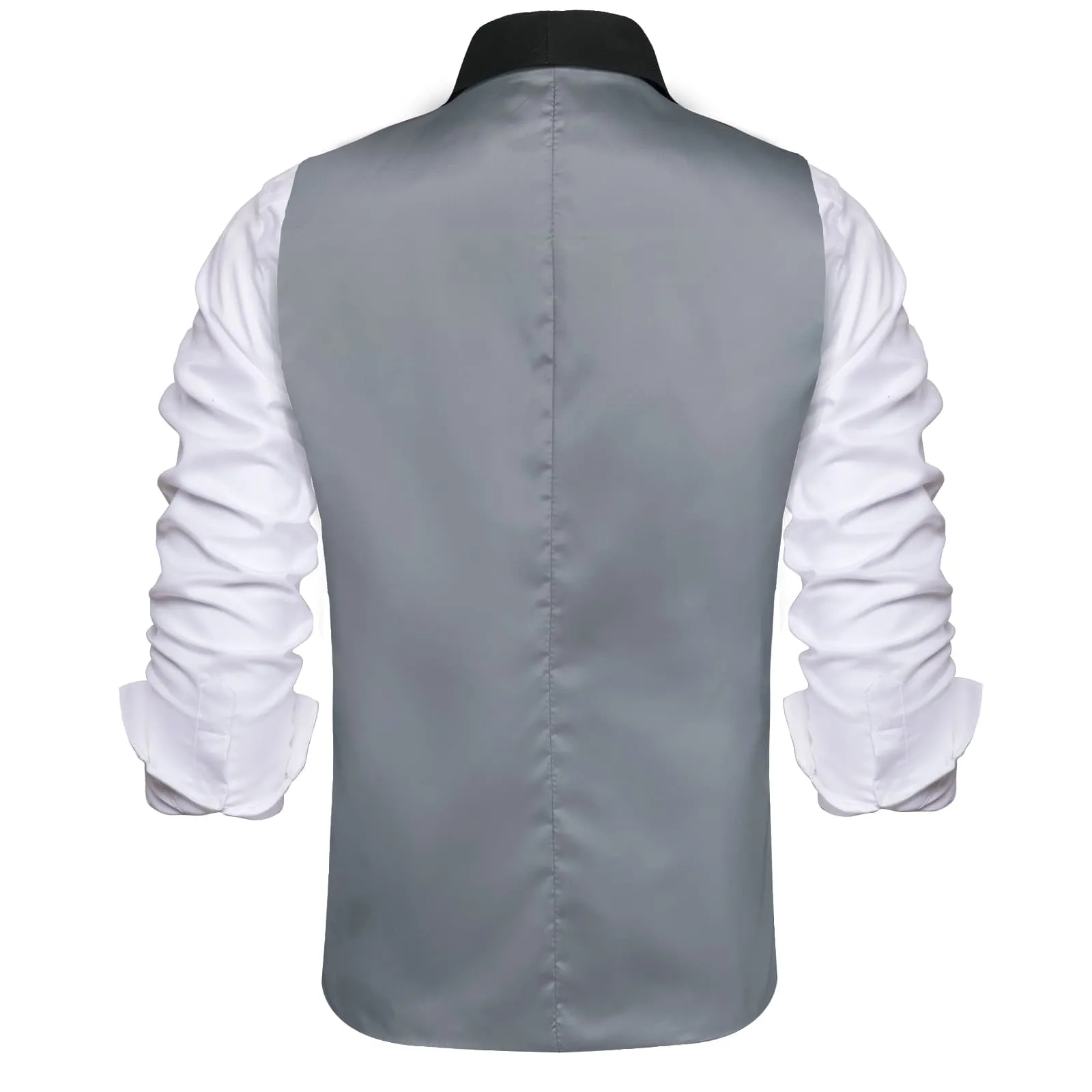 Ties2you Men's Work Vest Coin Grey Solid Silk Shawl Collar Vest for Men Formal