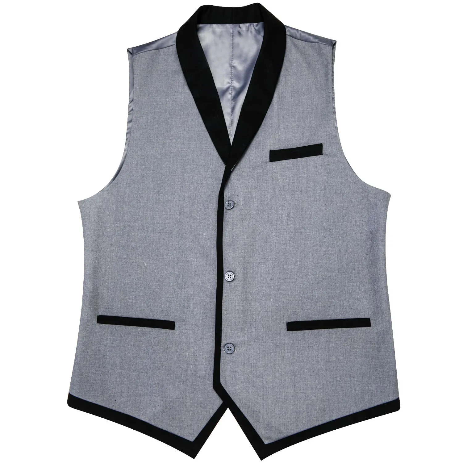 Ties2you Men's Work Vest Coin Grey Solid Silk Shawl Collar Vest for Men Formal