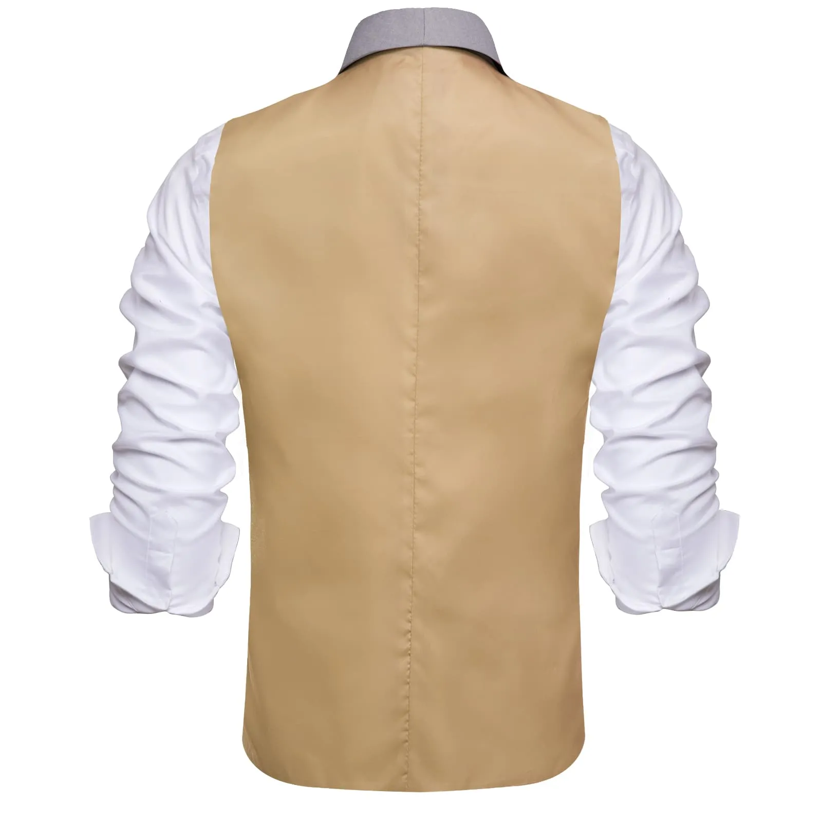 Ties2you Mens Work Vest Khaki Solid Vest Shawl Collar Waistcoat