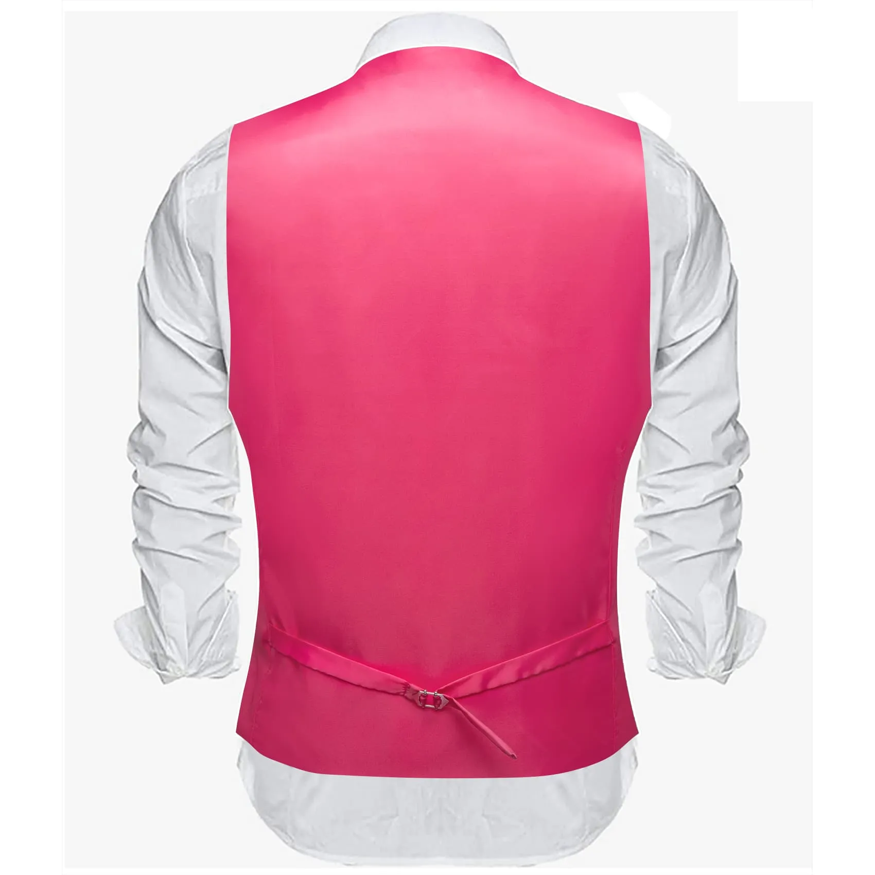 Ties2you Tuxedo Vest Hot Pink Solid Button Shawl Collar Dress Vest for Men