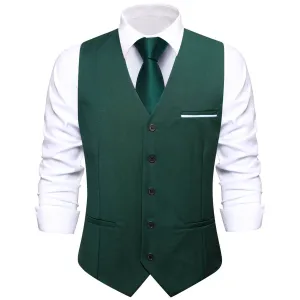 Ties2you Vest for Men Sapphire Pine Green Solid Silk Vest