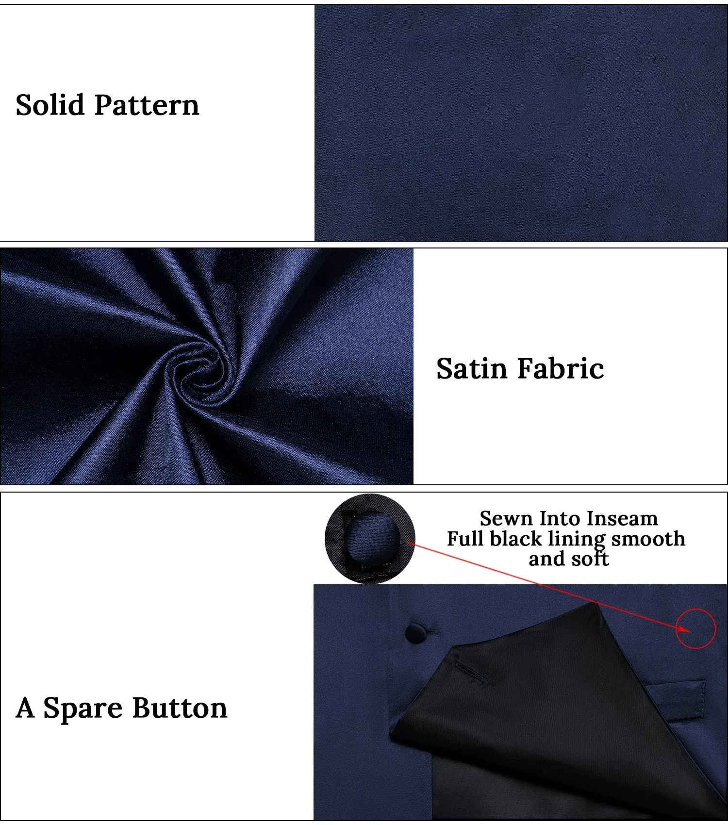 Ties2you Vest for Men Satin Royal Blue Solid Men's Vest Bow Tie Set