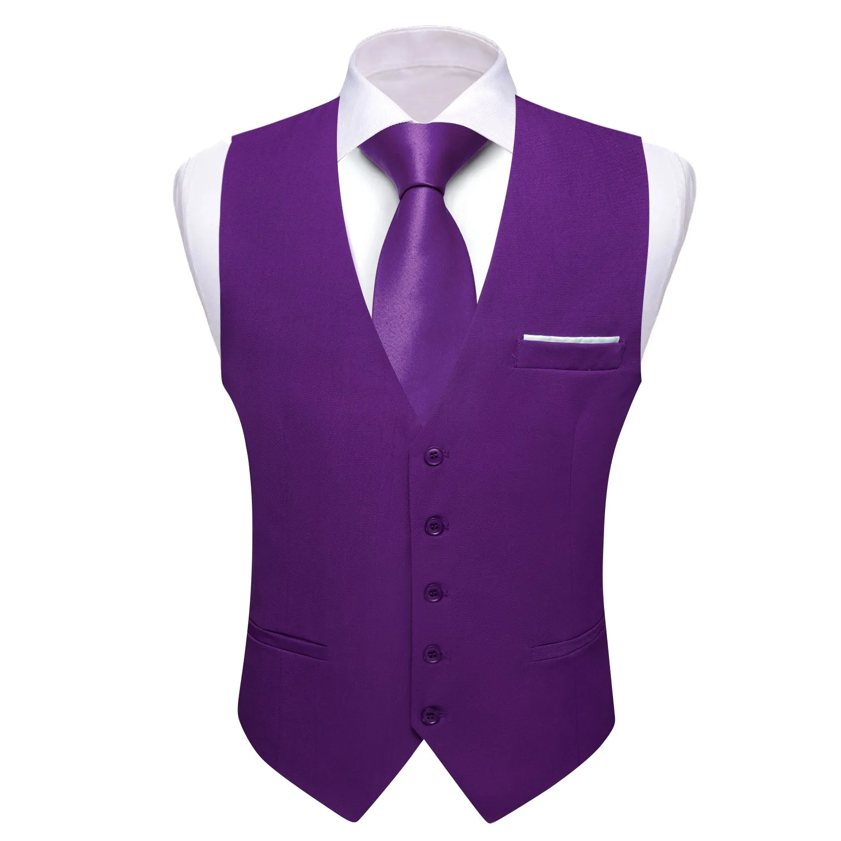 Ties2you Work Vest Palatinate Purple Solid Button Silk Mens Vest Outfits