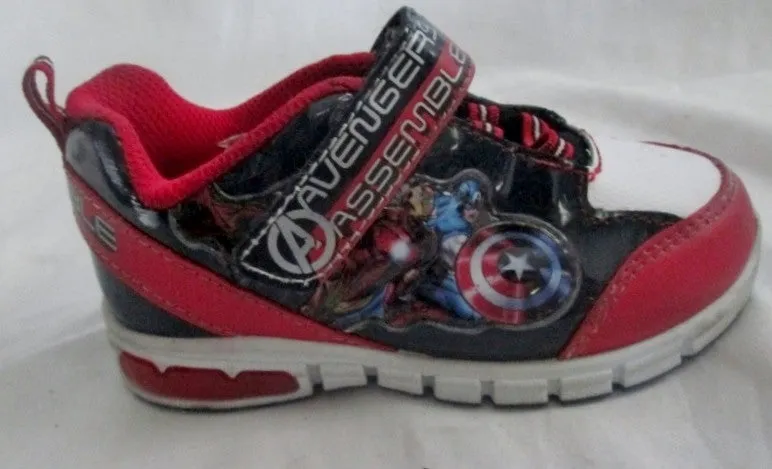 Toddler Kids MARVEL AVENGERS LIGHT UP Sneakers Sports Shoes 9 BLACK Athletic