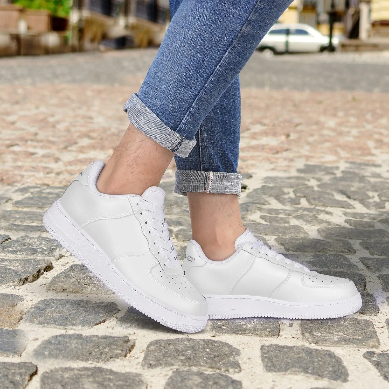 Top Leather Sports Women Sneakers - White