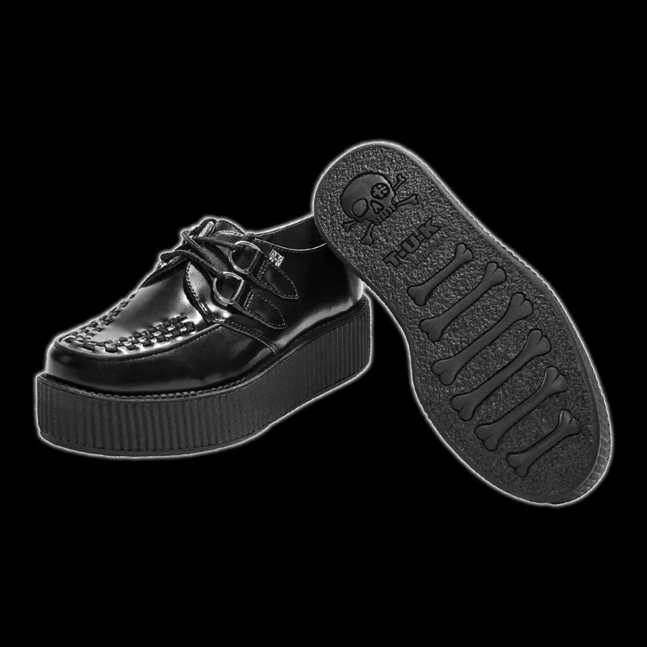 TUK - Black Leather Viva Mondo Creeper Shoe