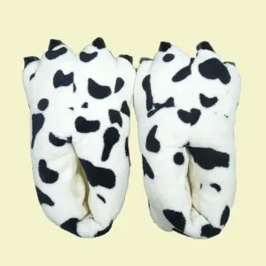 Unisex Animal Cow Print cosplay Kigurumi fleece Zebra slippers shoes