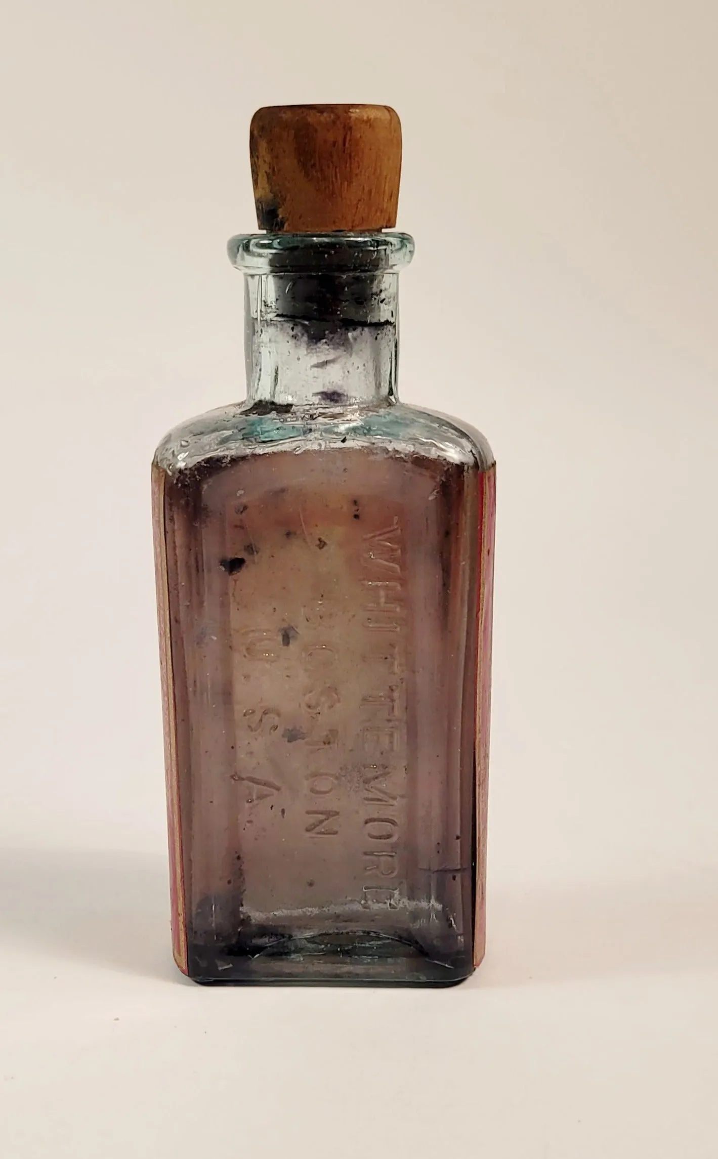 Victorian WHITTEMORE'S GILT EDGE DRESSING BOTTLE, Leather Preserver, Vintage Fashion