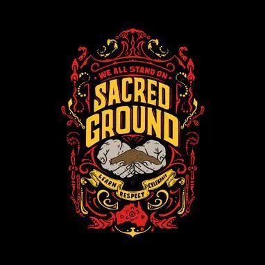 Vintage Sacred Ground Classic Black Cotton Crew Neck Unisex T-Shirt