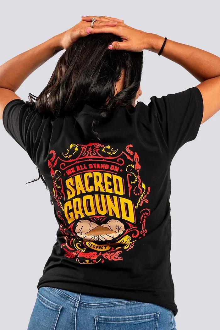 Vintage Sacred Ground Classic Black Cotton Crew Neck Unisex T-Shirt