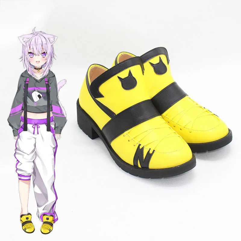 Virtual YouTuber Hololive Nekomata Okayu Yellow Cosplay Shoes