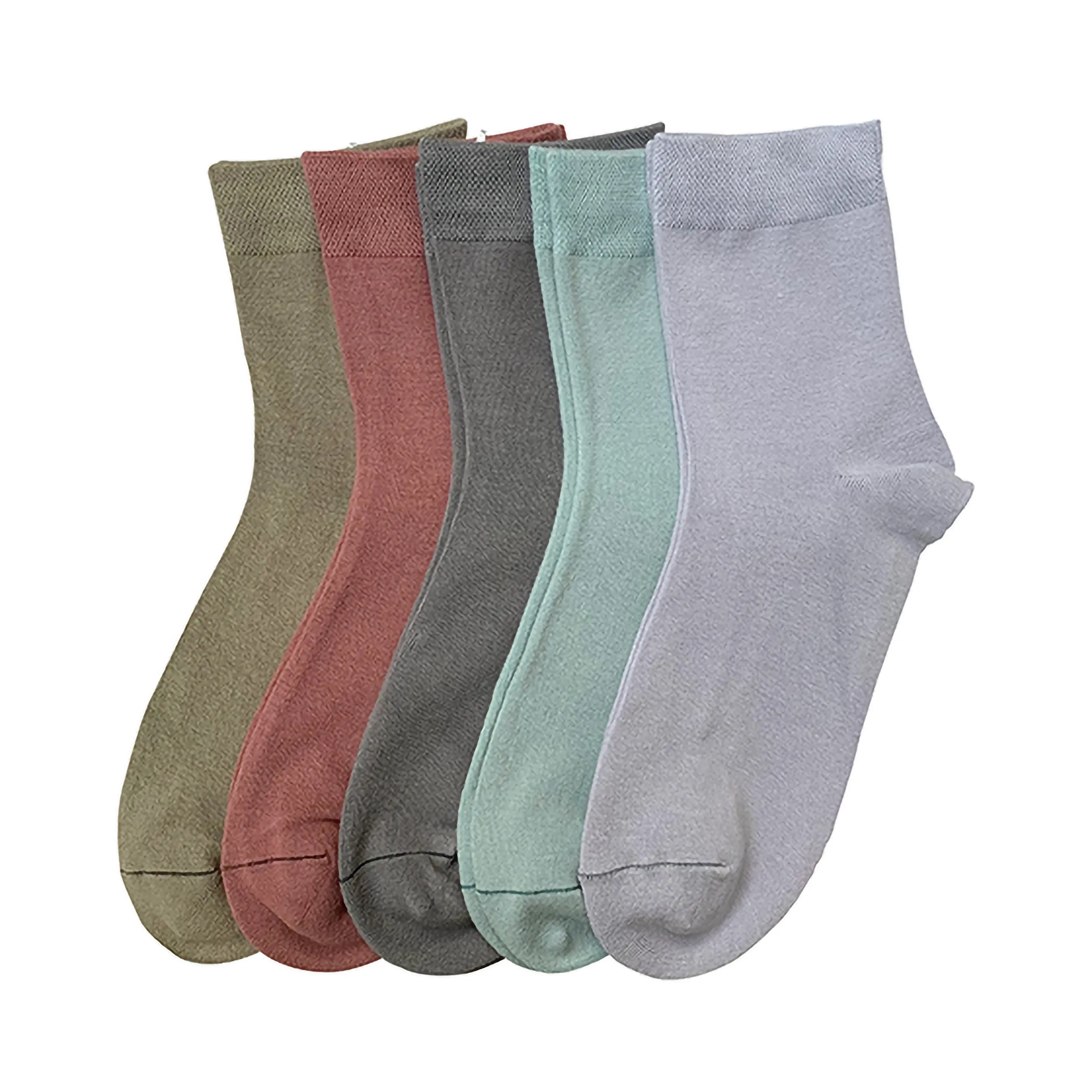 Women Ankle Socks Bamboo Crew Thin Ankle Height Boot Color Anti Odor Soft Breathable Sock 5 Pairs