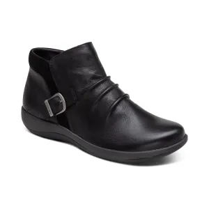 Women's Aetrex Luna Ankle Boot Color: Black (MEDIUM & WIDE WIDTH)