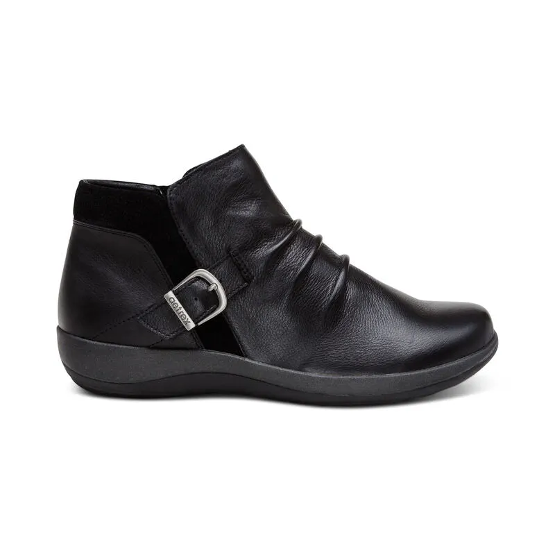 Women's Aetrex Luna Ankle Boot Color: Black (MEDIUM & WIDE WIDTH)