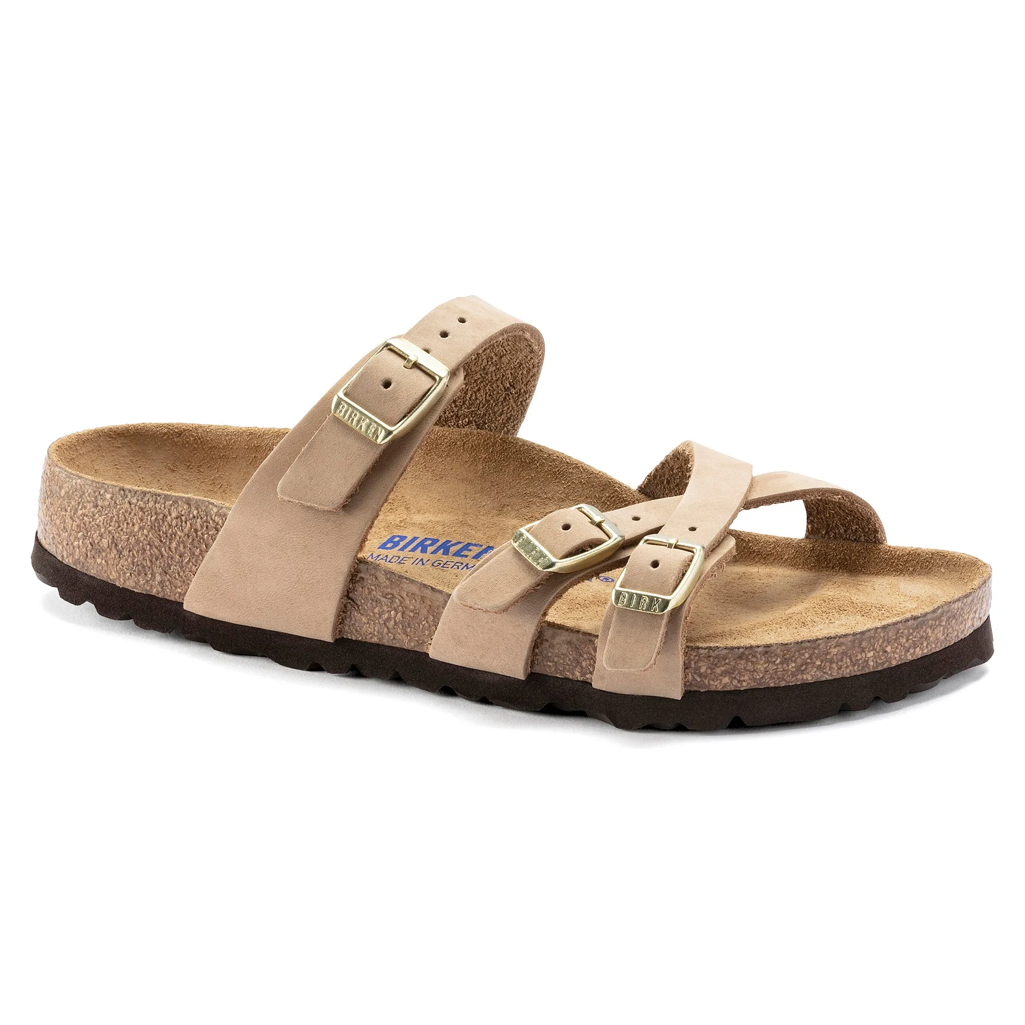 Women's Birkenstock Franca Soft Footbed Nubuck Leather Color: Sandcastle (MEDIUM/NARROW WIDTH)