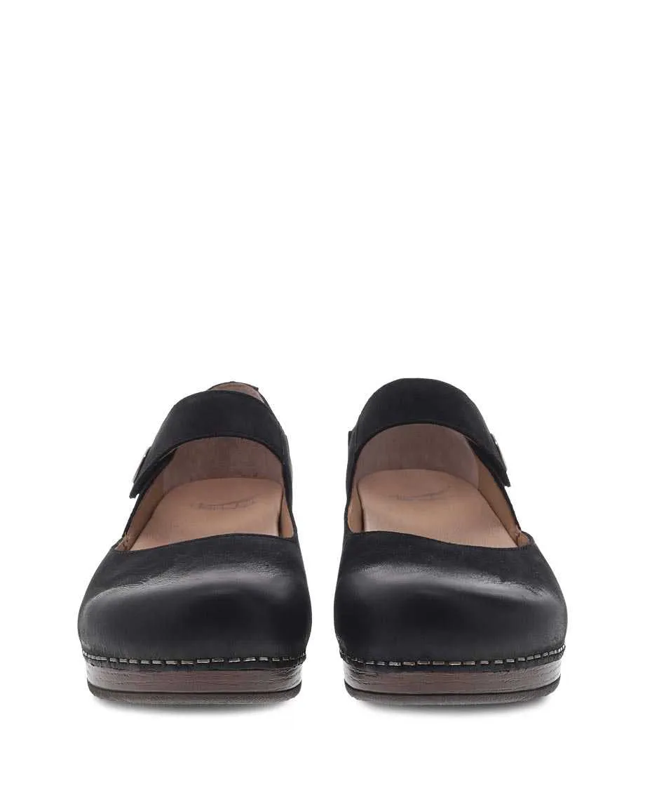 Women's Dansko Beatrice Color: Black Burnished Nubuck