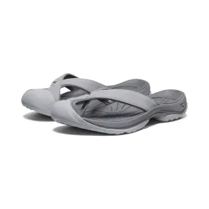 Women's Keen Waimea Leather Flip Flop Color: Alloy/Black