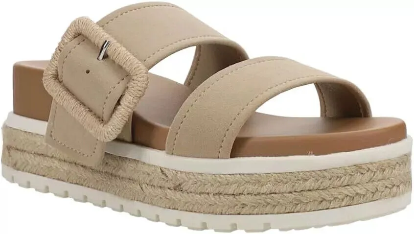 Women's Shoes MIA KENZY Platform Espadrille Slide Sandals MH1916 SAND