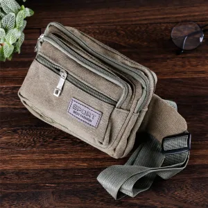 XIANGTUIBAO Multifunctional Sports Waist Bag Small Volume Large Capacity Canvas Waist Bag Wear-Resistant Anti-Theft Sundry Bag Simple Fashion Wholesale