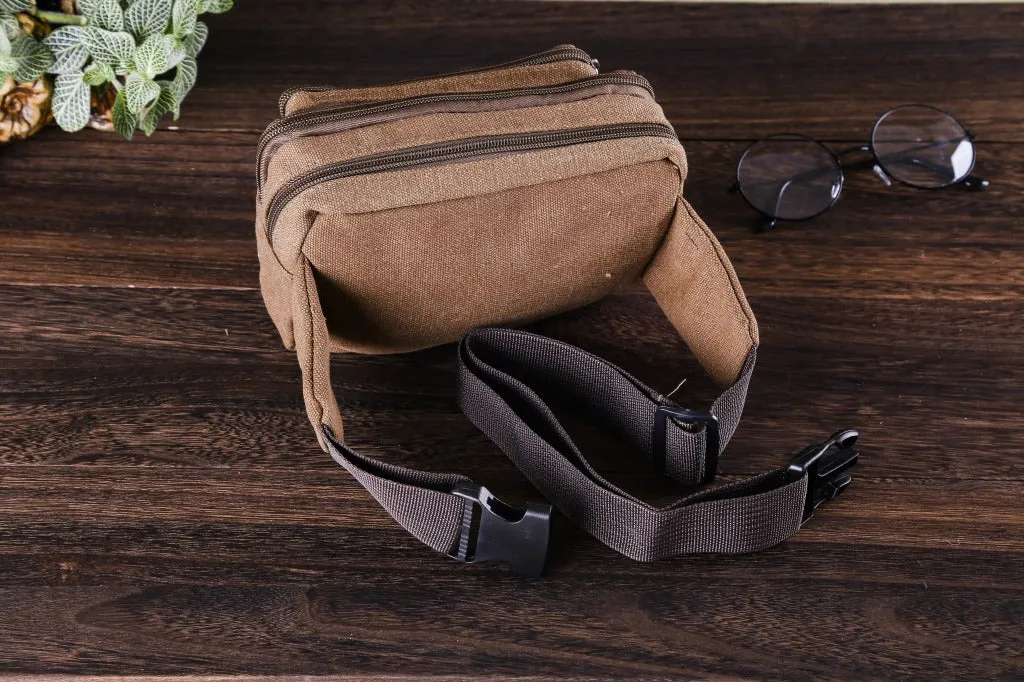 XIANGTUIBAO Multifunctional Sports Waist Bag Small Volume Large Capacity Canvas Waist Bag Wear-Resistant Anti-Theft Sundry Bag Simple Fashion Wholesale