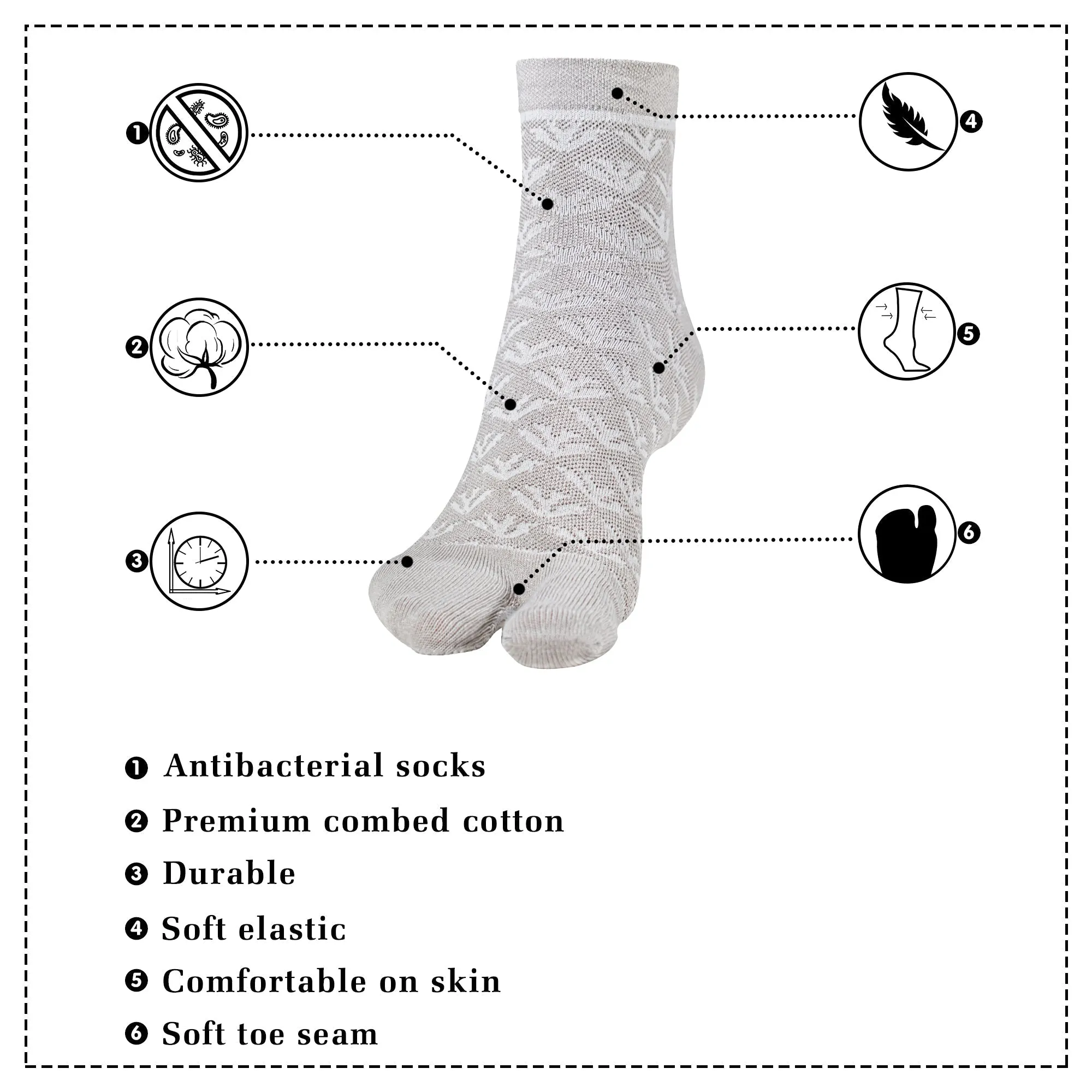 Young Wings Antibacterial Womens Cotton Thumb Ankle Socks WS1004 - Pack of 3