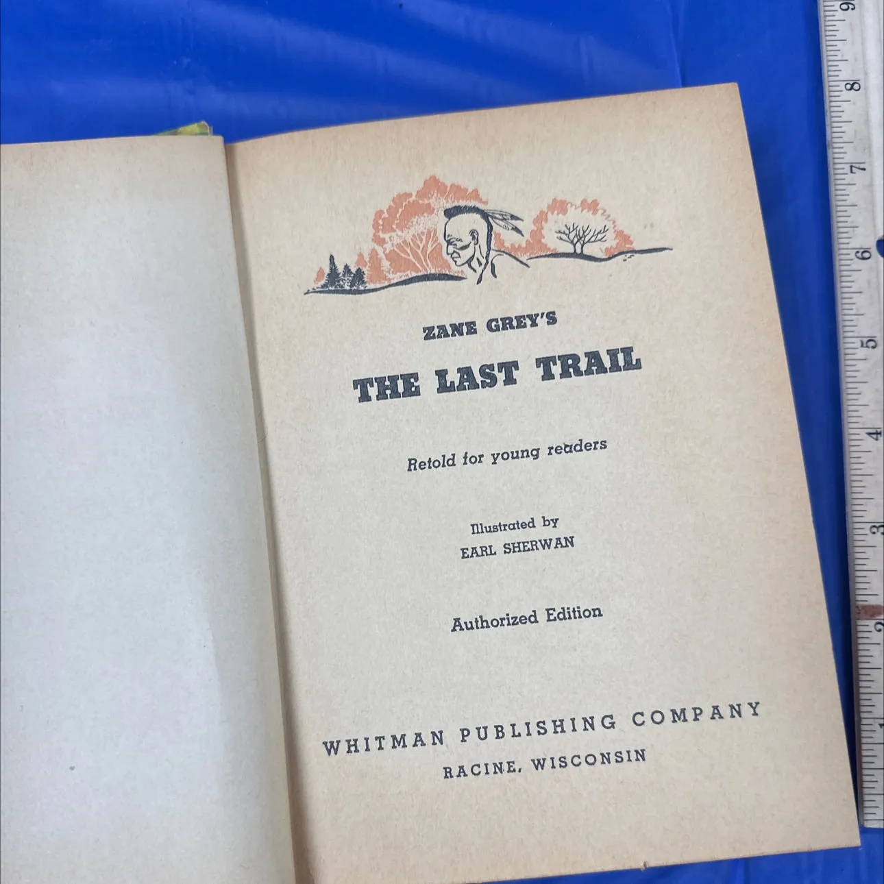 Zane Gray the last trail 1950s Whitman publishing book