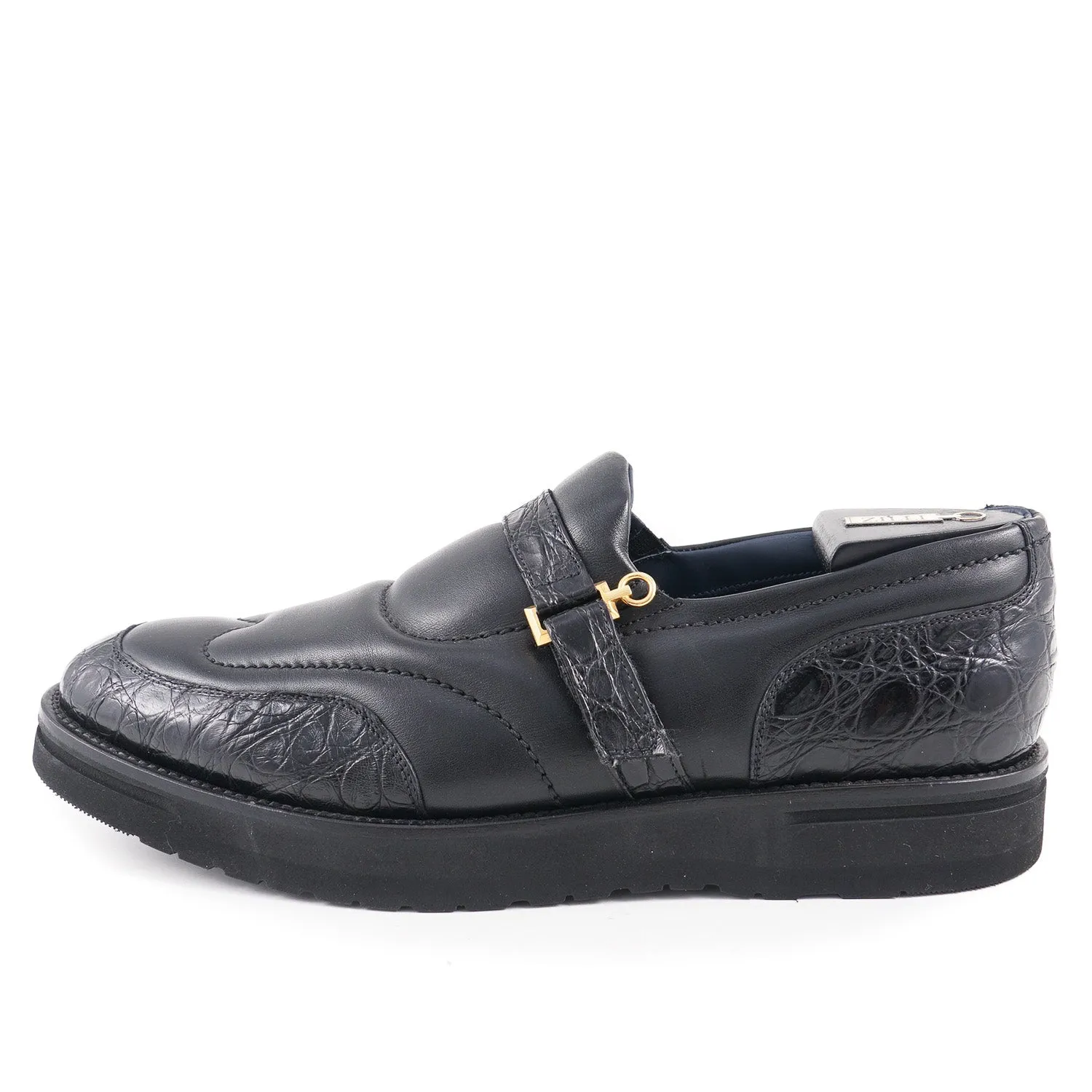 Zilli Crocodile and Calf Loafer with Cashmere Lining