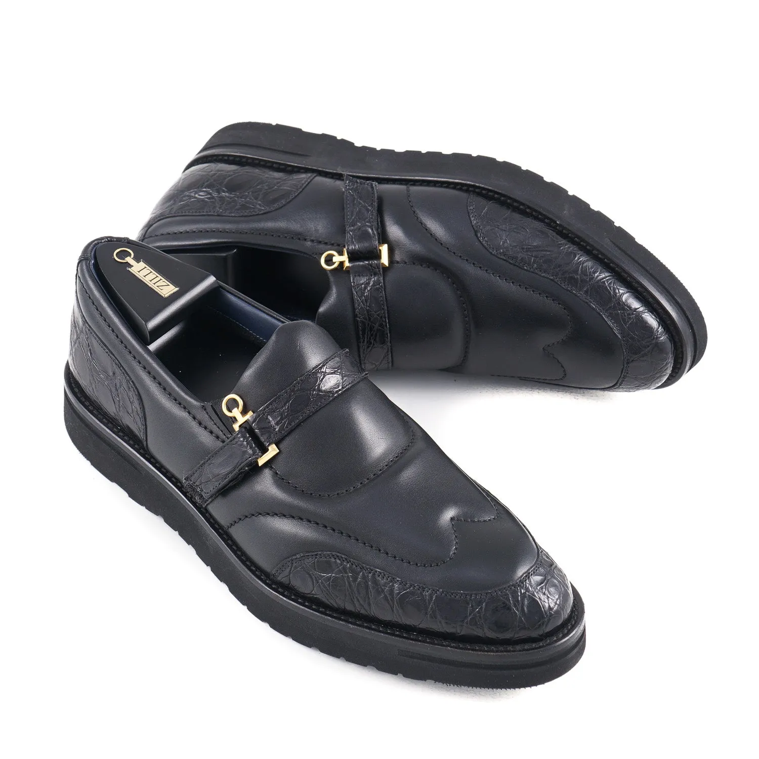 Zilli Crocodile and Calf Loafer with Cashmere Lining