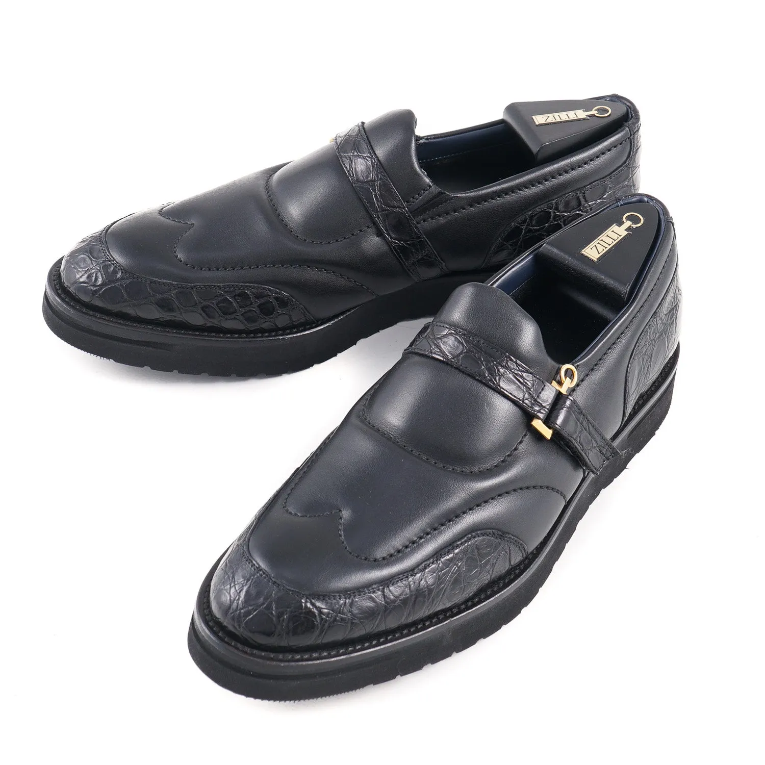 Zilli Crocodile and Calf Loafer with Cashmere Lining