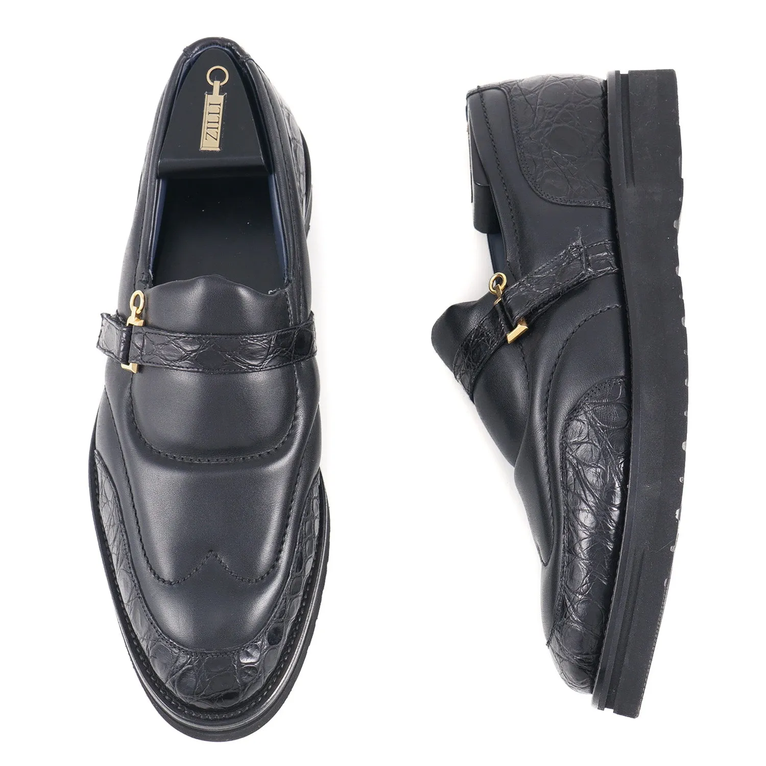 Zilli Crocodile and Calf Loafer with Cashmere Lining